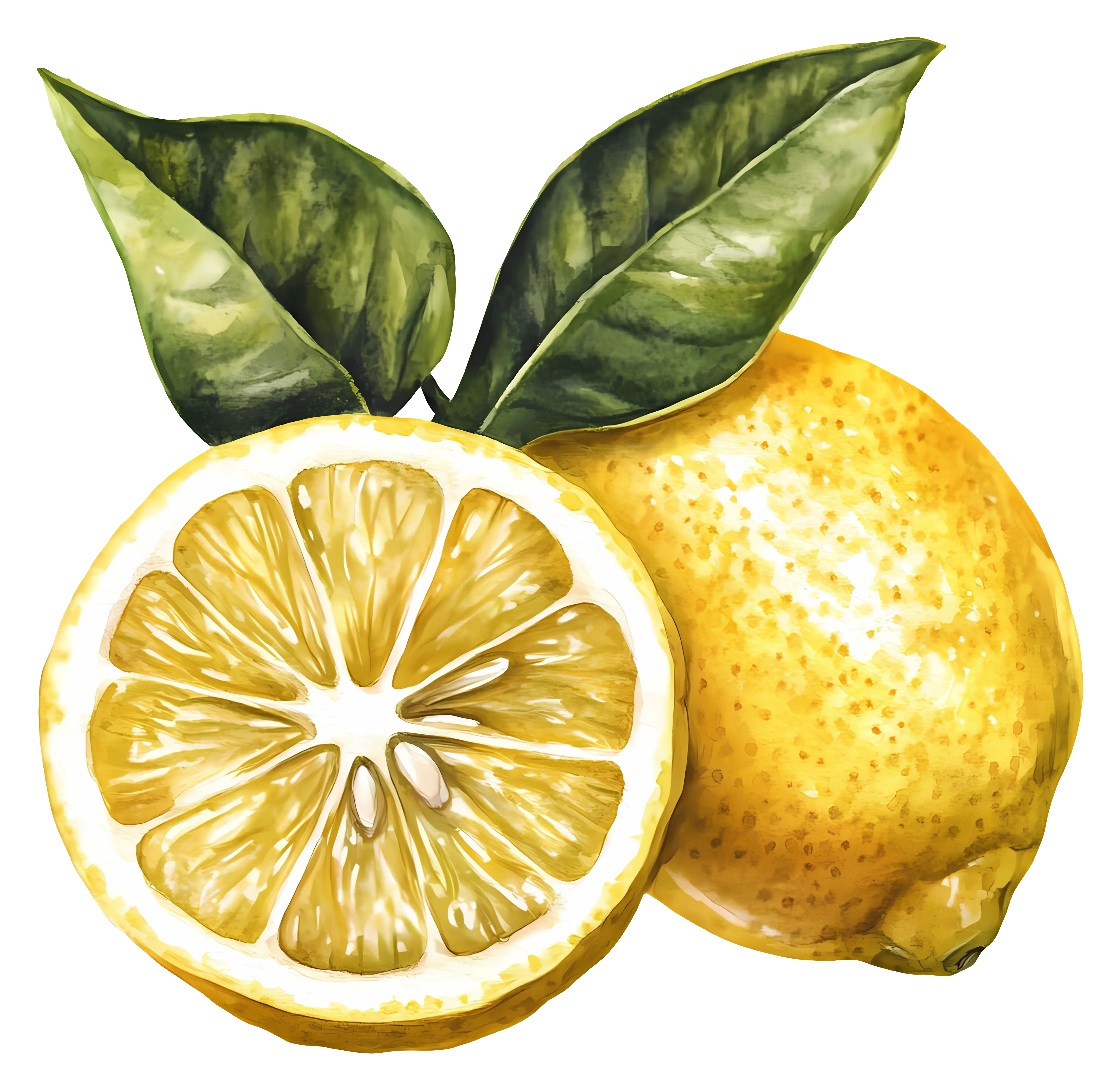 Vivid Lemon and Slice Illustration