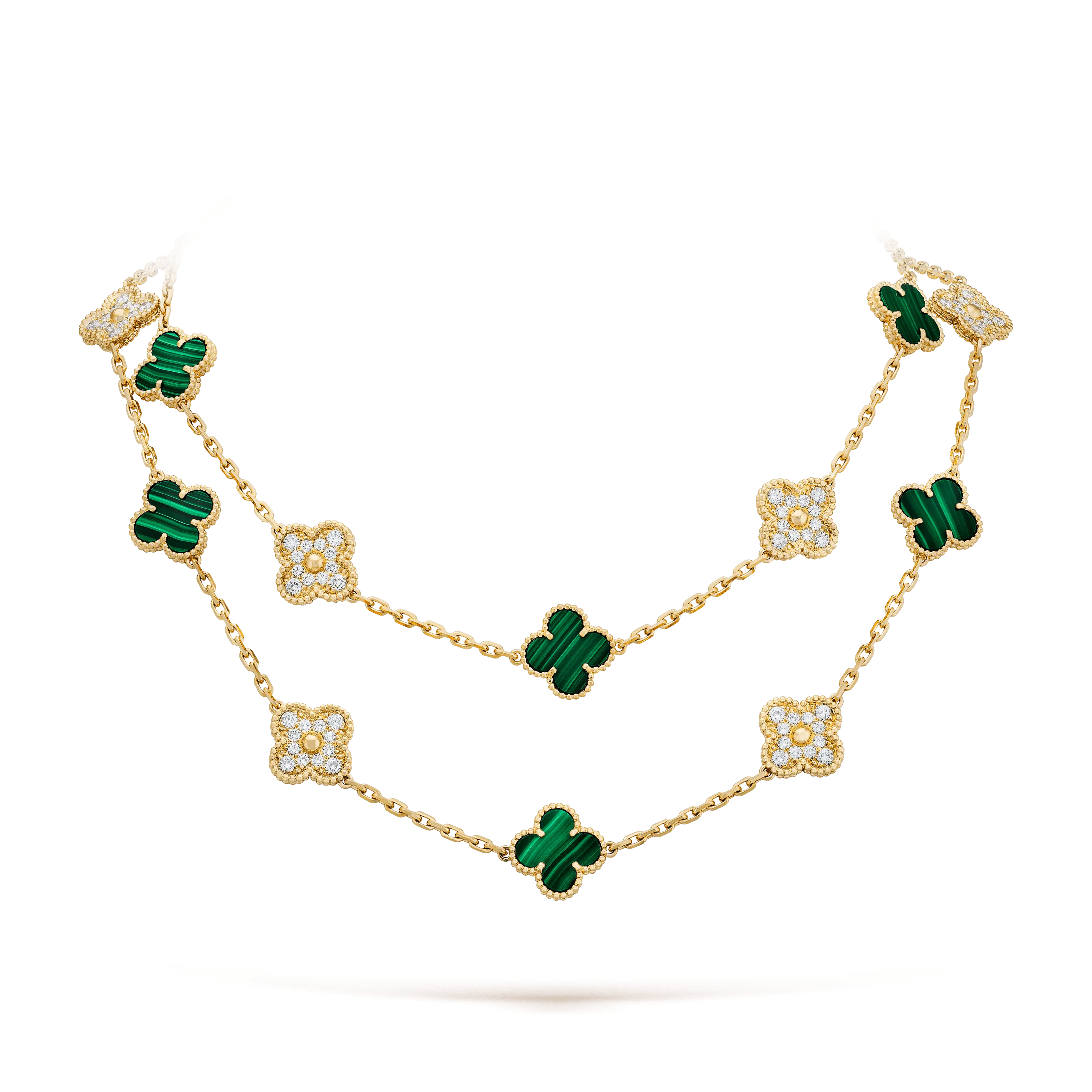 Elegant Gold and Green Floral Necklace
