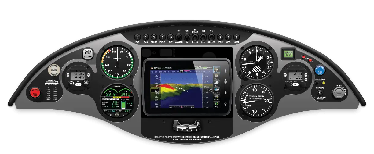 Airplane Cockpit with Flight Instruments