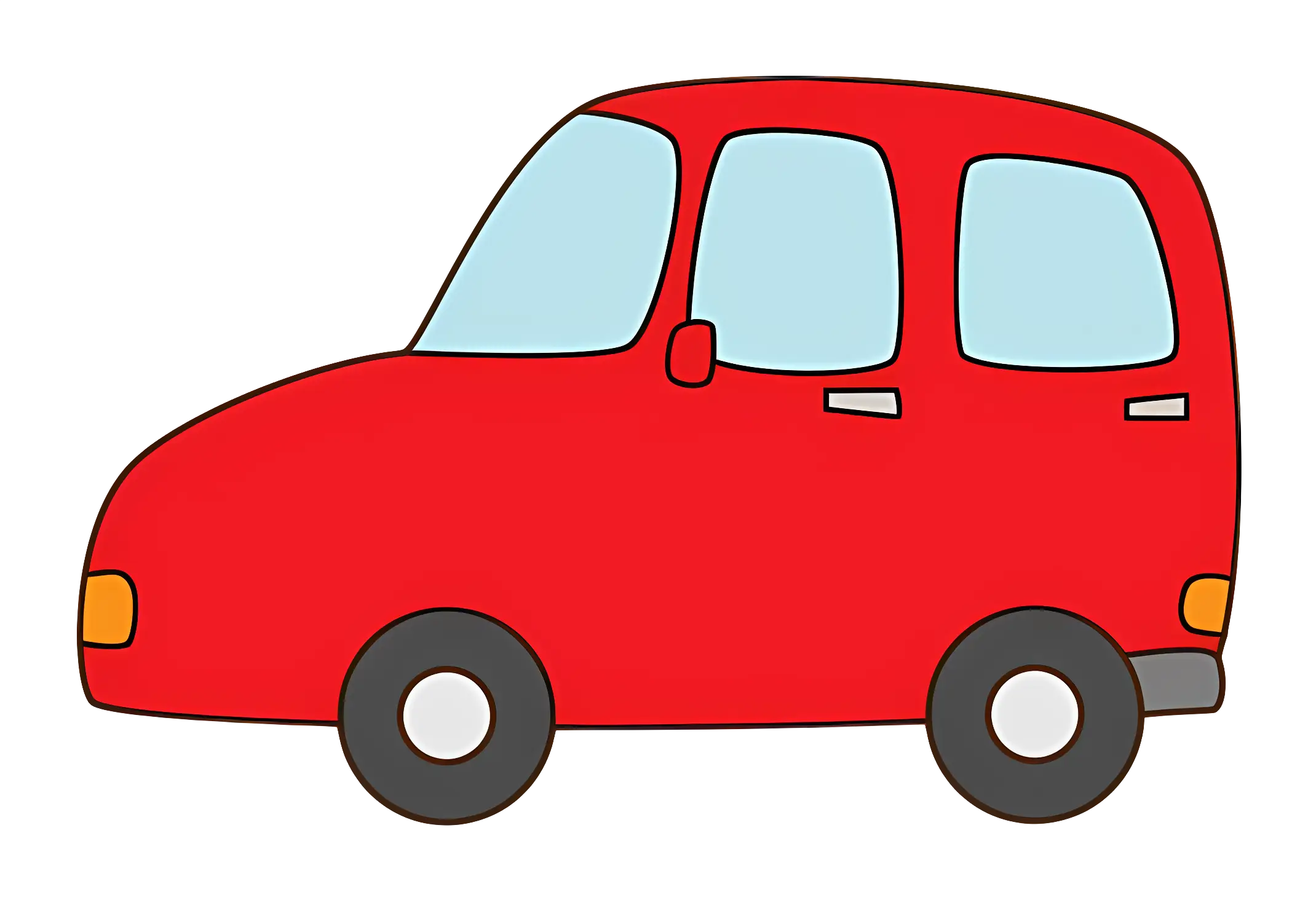 Red Cartoon Car Illustration