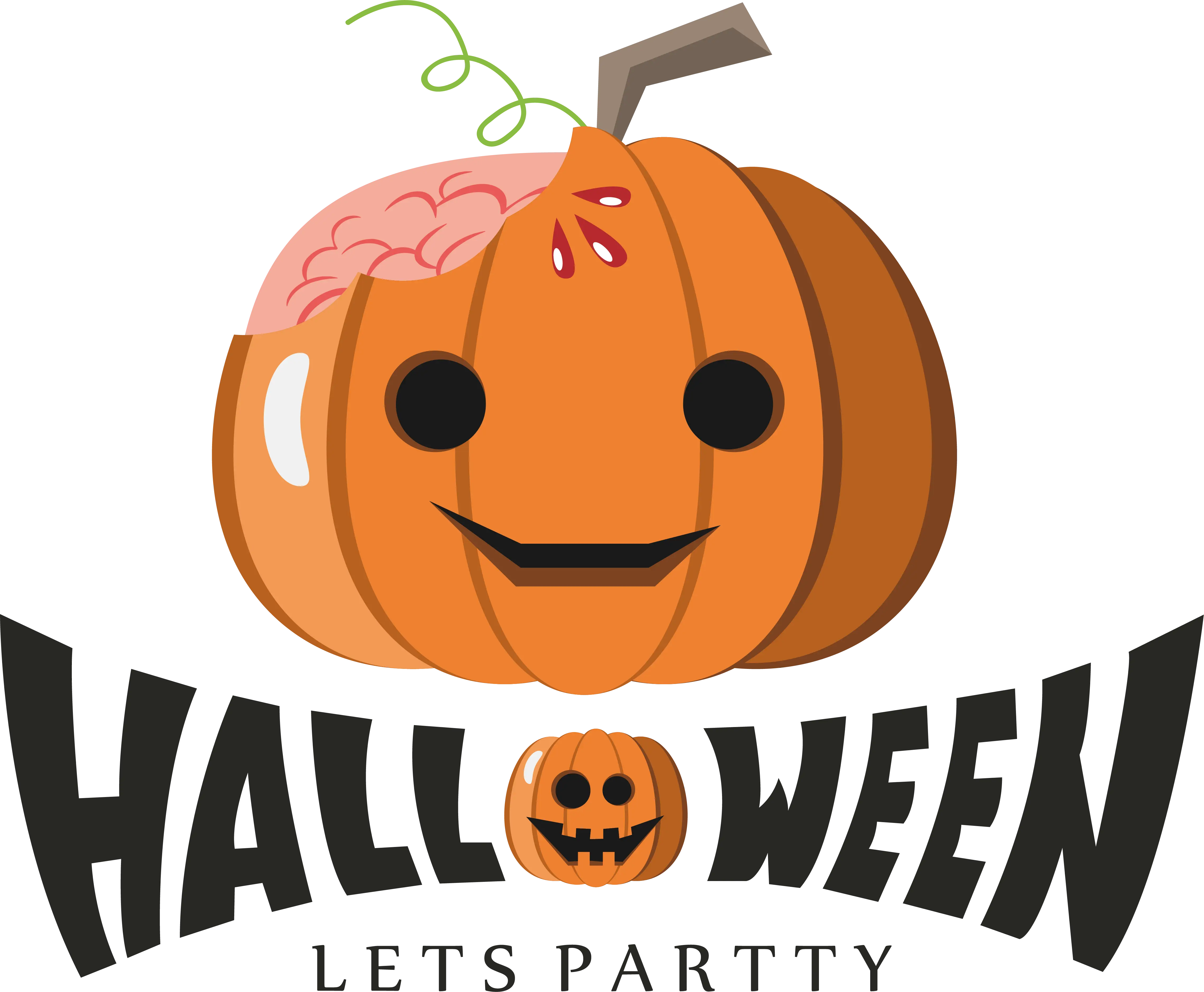 Creative Jack-o&#039;-lantern with Brain for Halloween