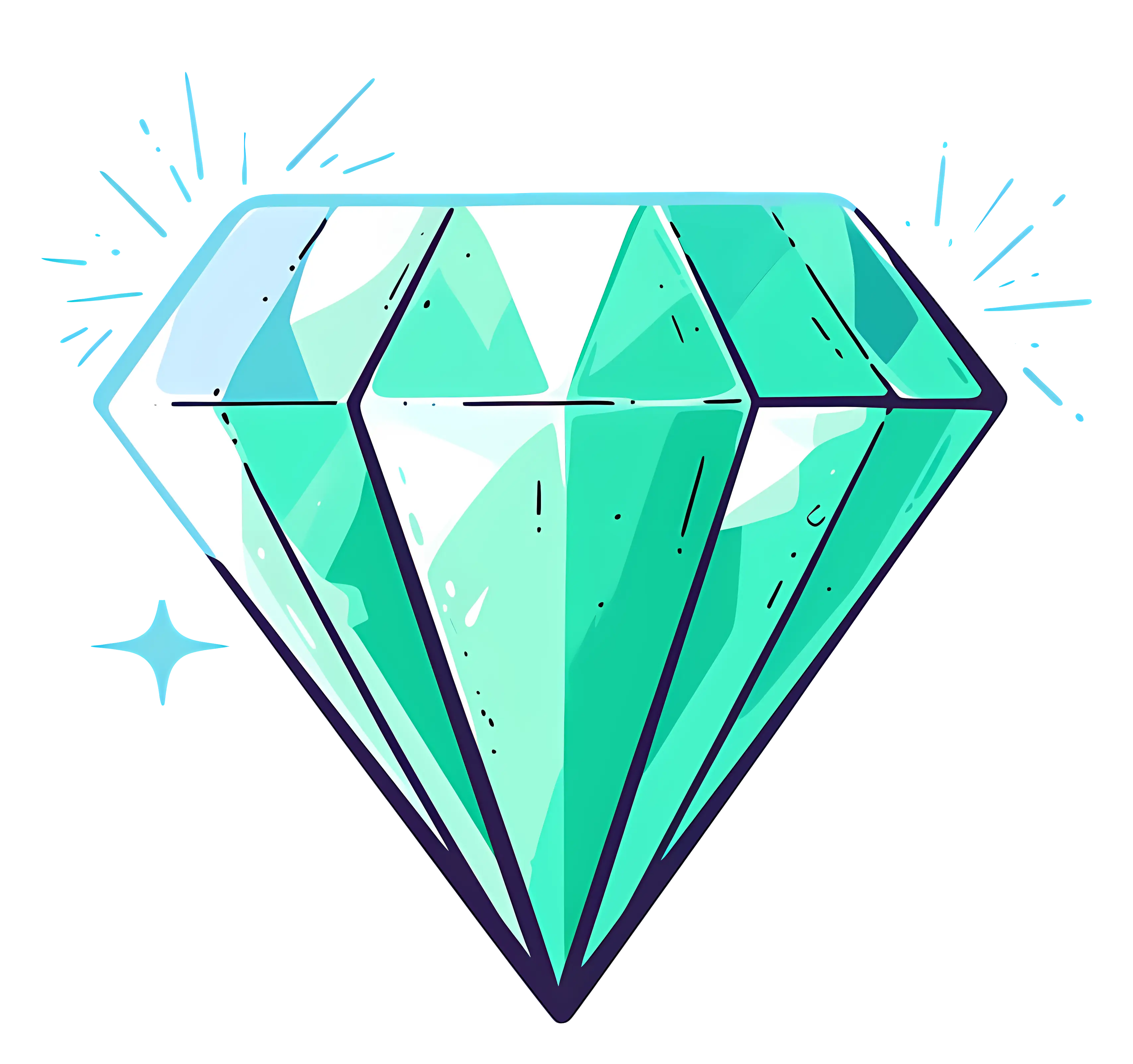 Shiny Diamond with Sparkles