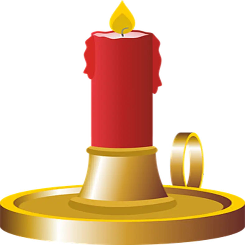 Red Candle with Holder