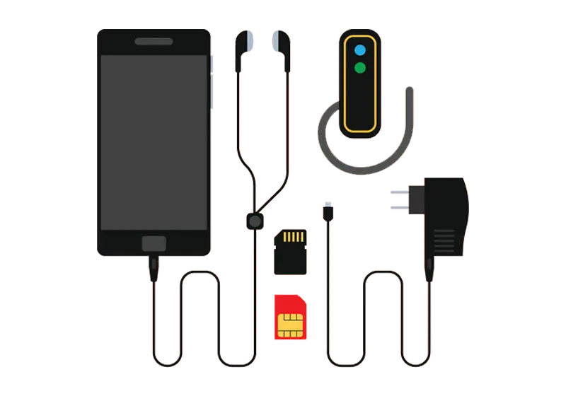 Smartphone with Accessories