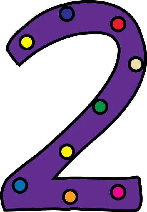 Colorful Number 2 with Dots