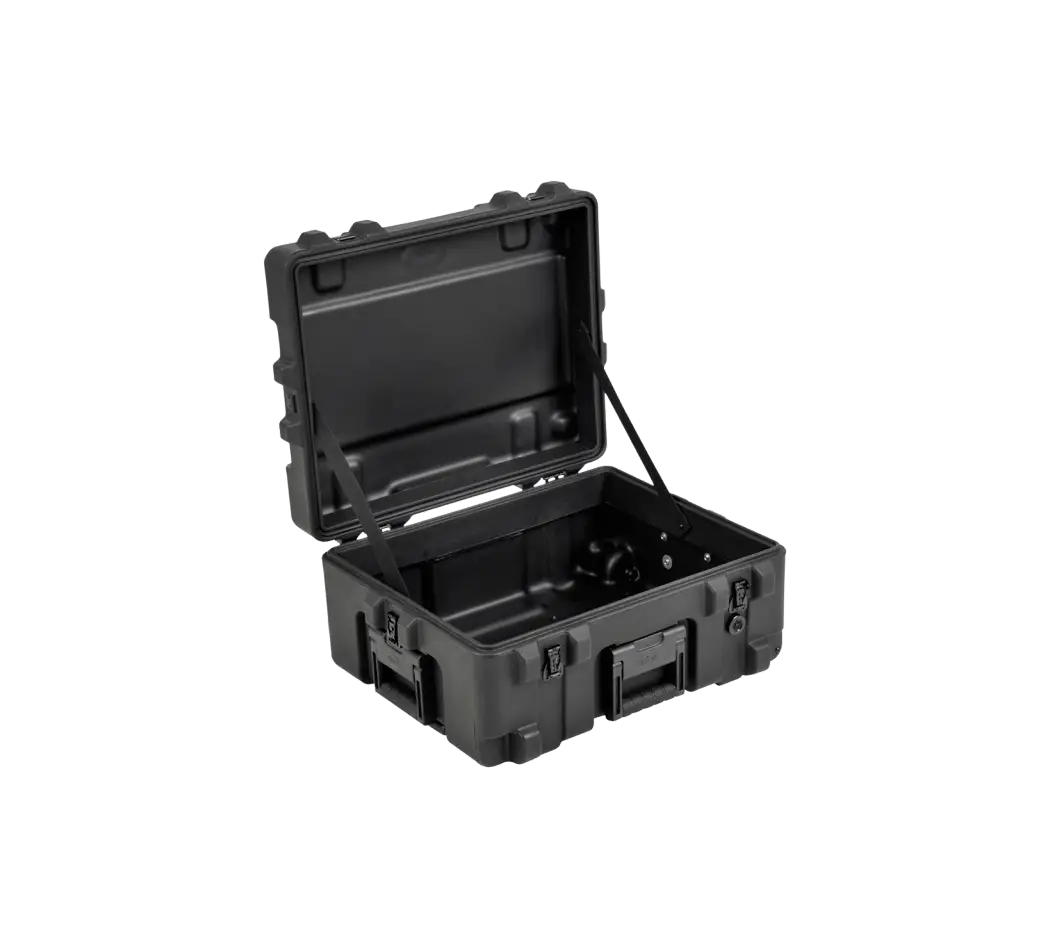 Black Hard Shell Storage Box with Open Lid