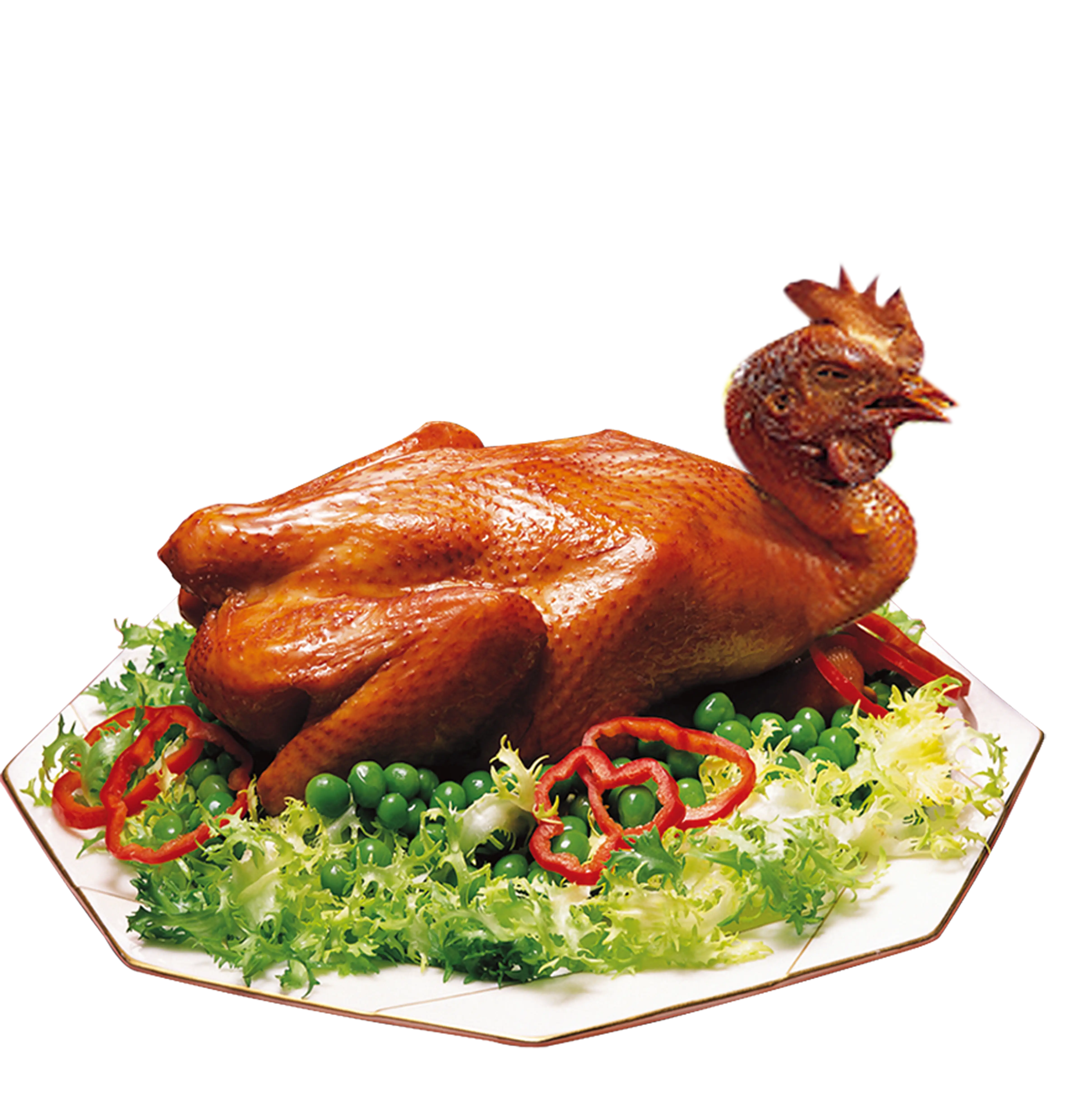 Roast Chicken with Veggie Garnish