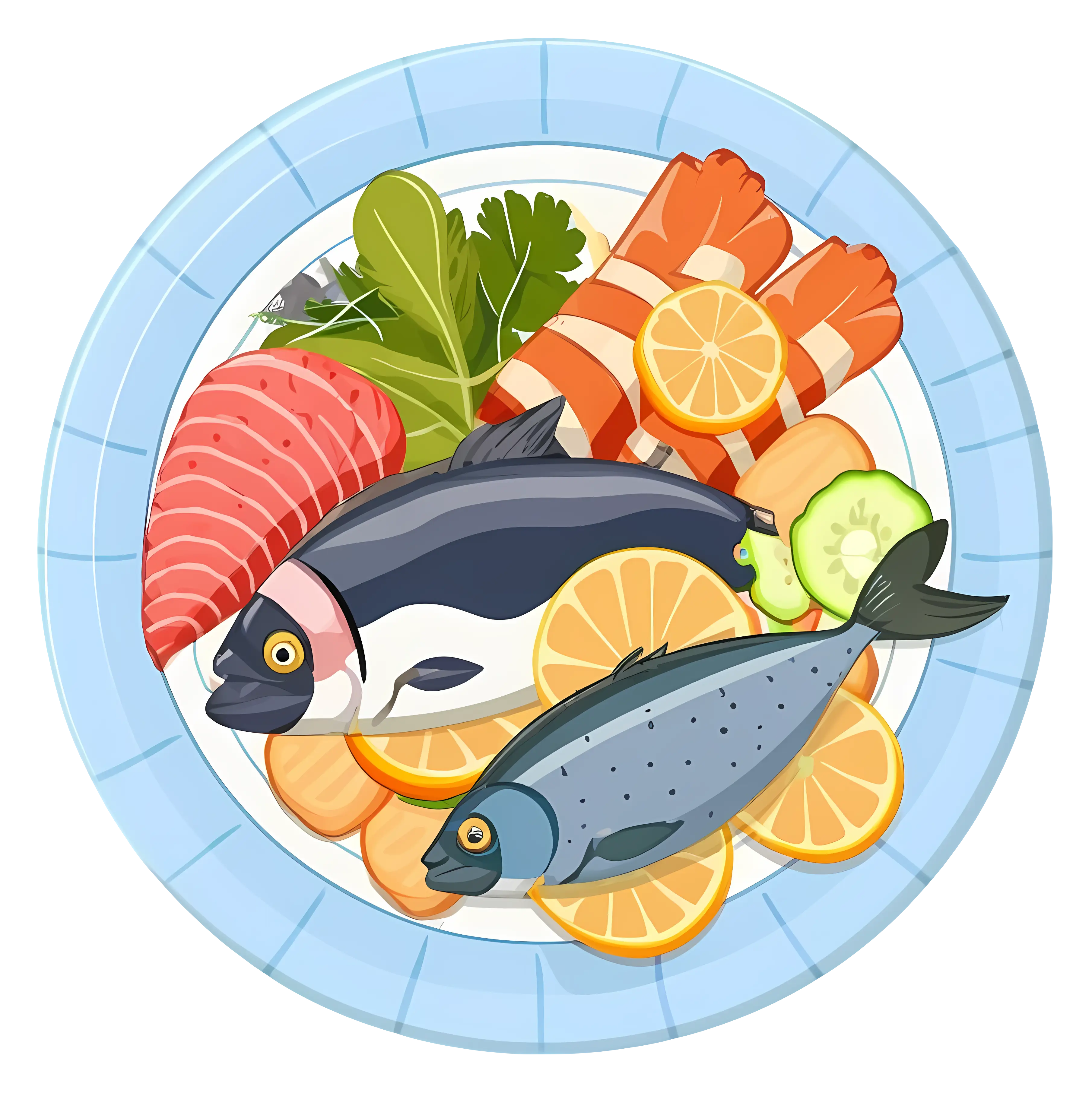 Appetizing Plate of Fresh Seafood Cuisine