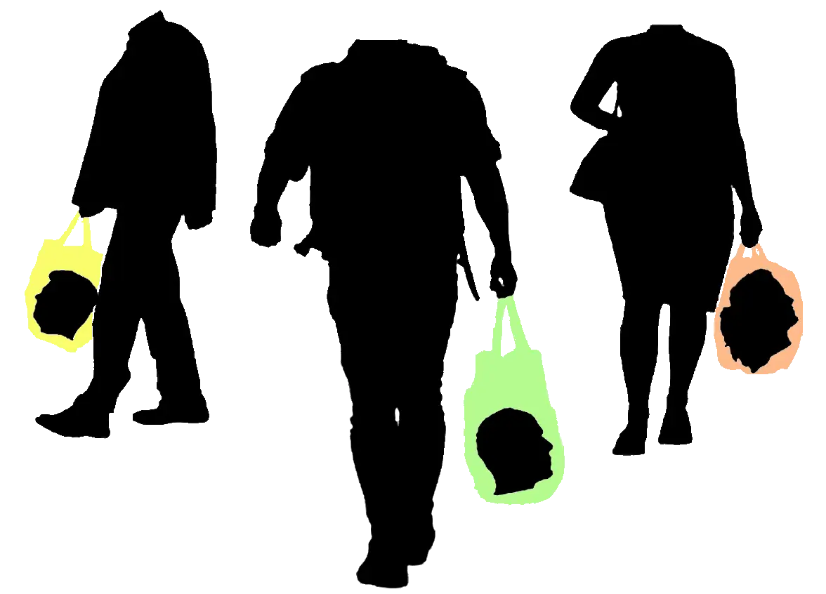 Headless Silhouettes with Shopping Bags