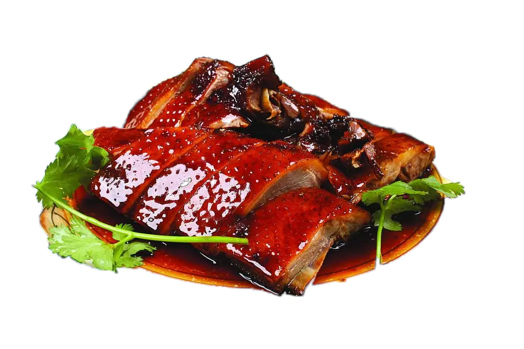 Delicious Glazed Roast Duck on Plate