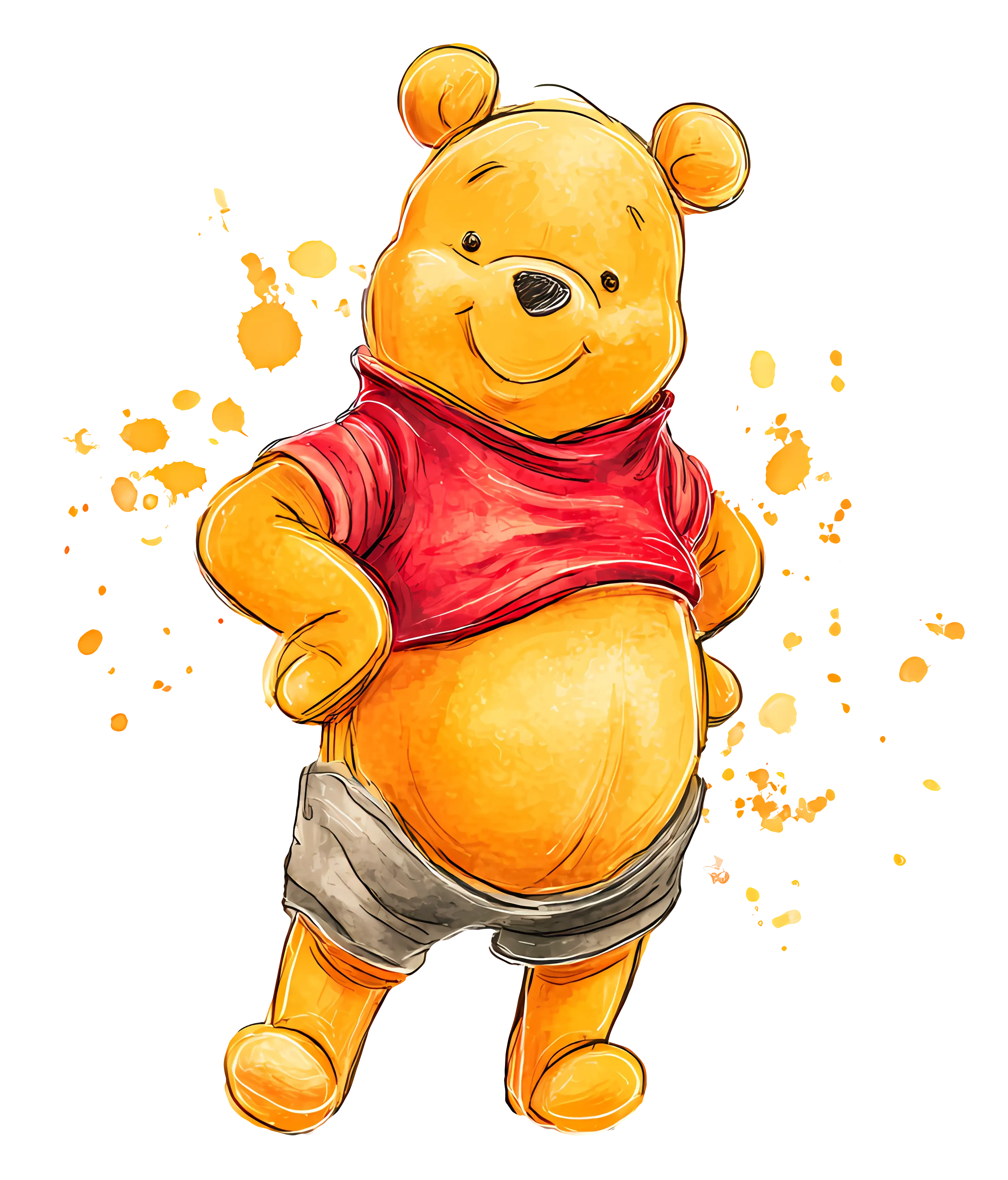 Yellow Bear Character with Red Shirt