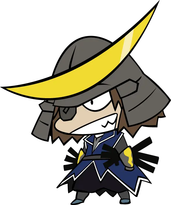 Cartoon Samurai with Helmet