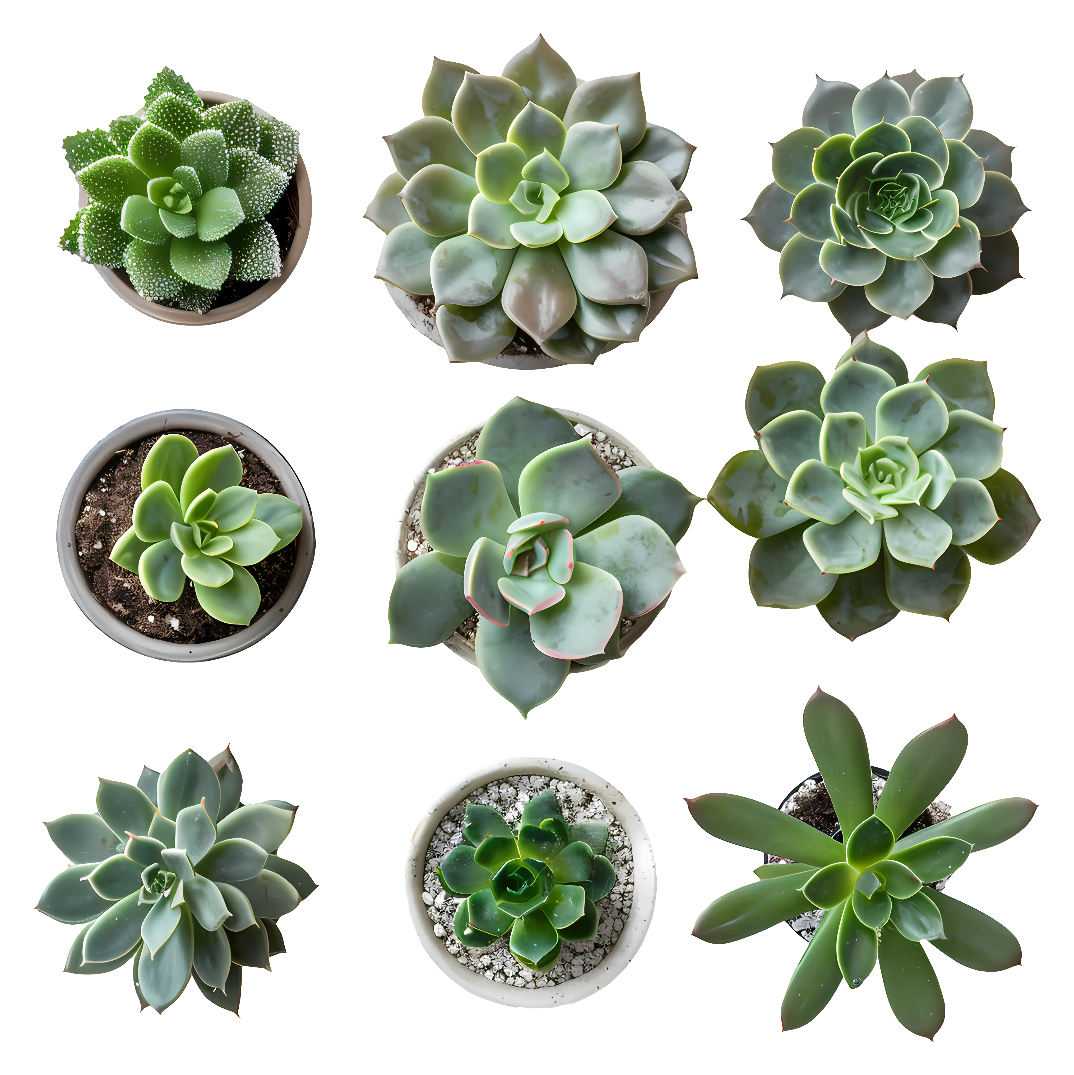 Collection of Potted Succulent Plants