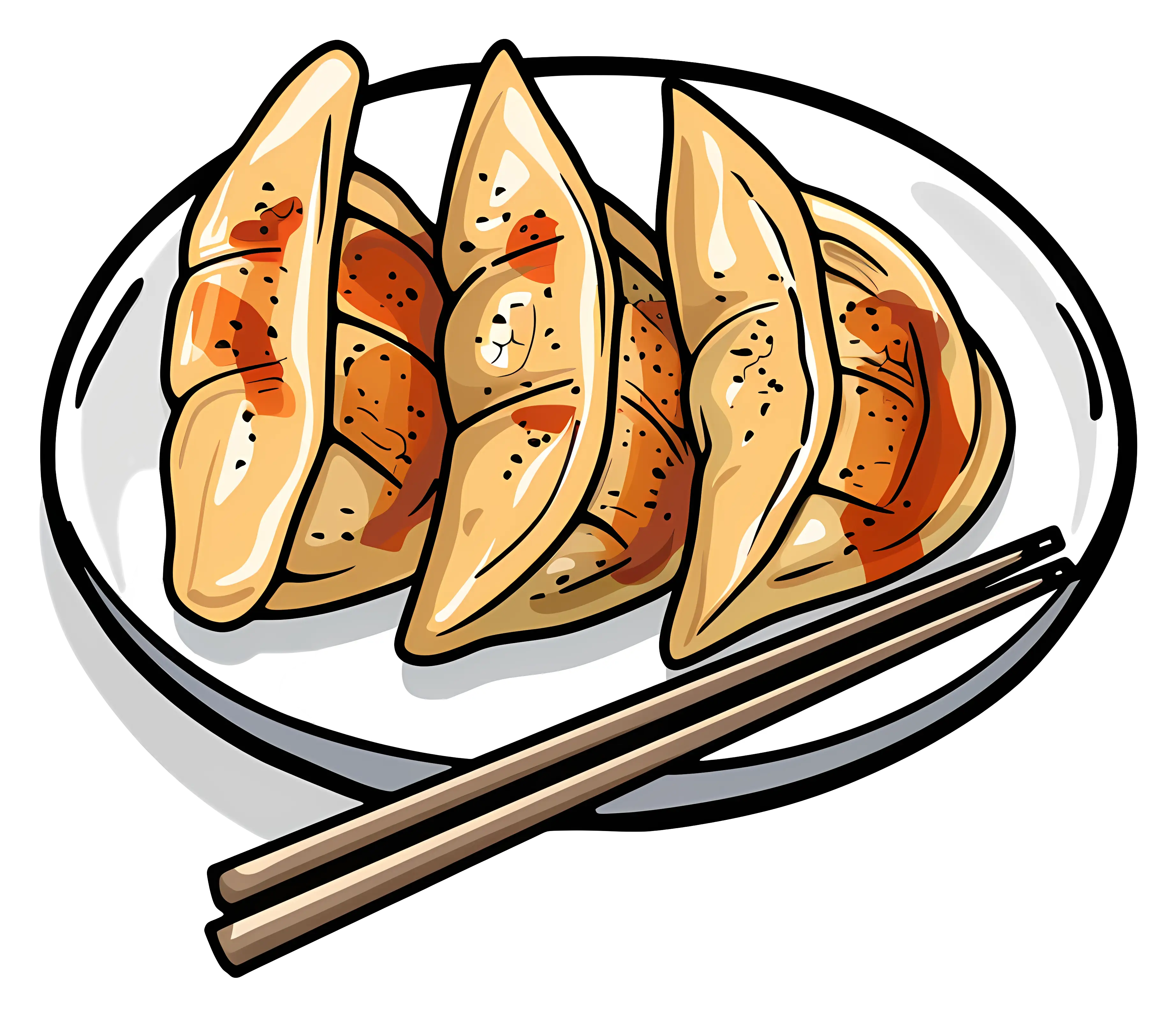 Delicious Dumplings on a Plate