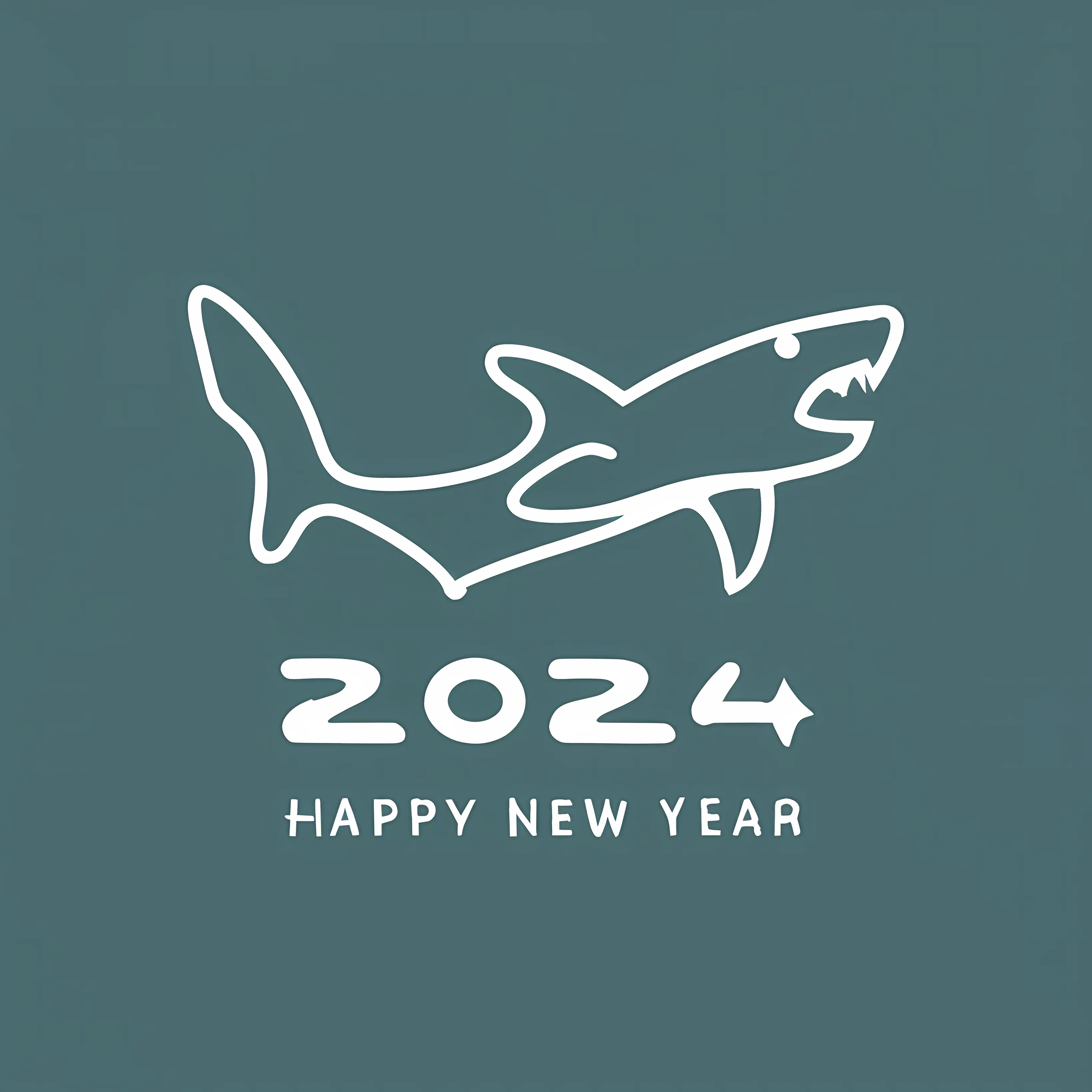 Happy New Year 2024 with Shark