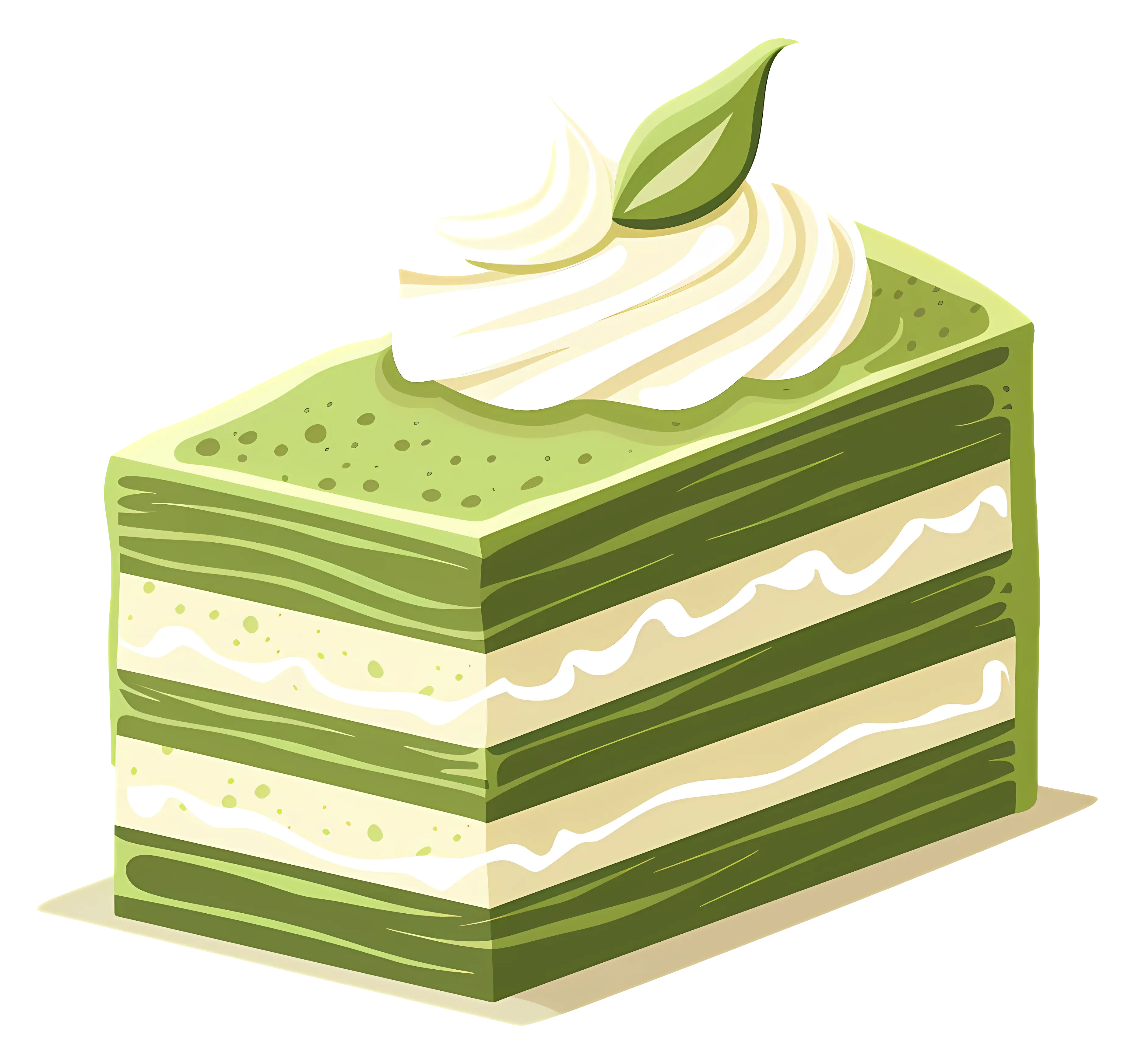 Layered Green Cake Slice