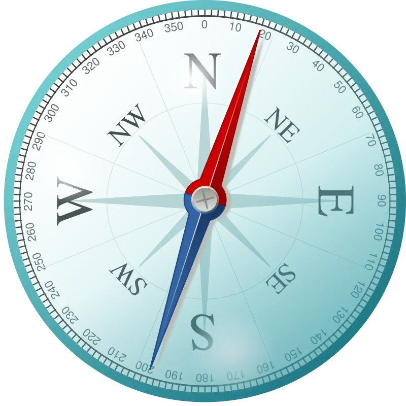 Detailed Compass with Cardinal Directions