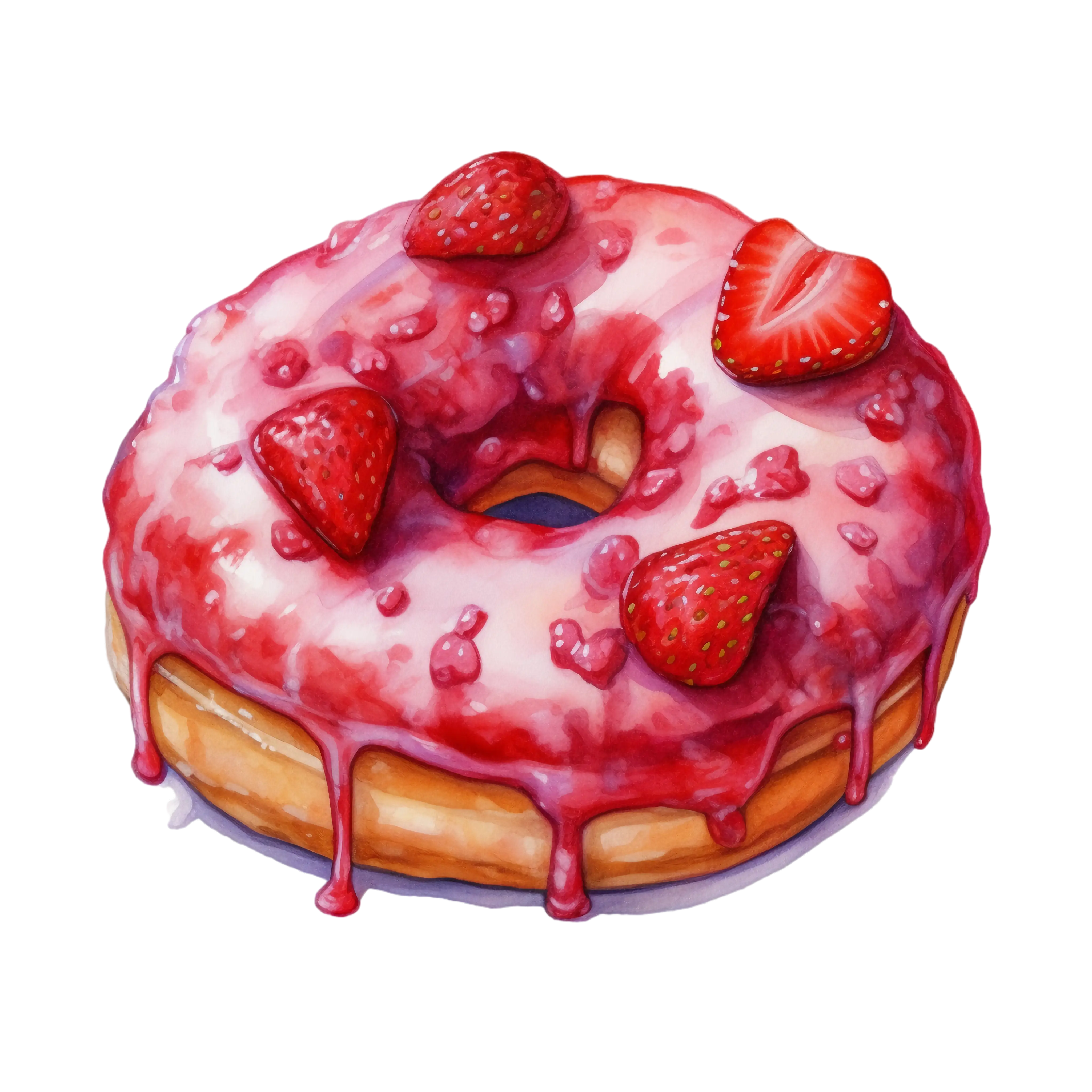 Strawberry Glazed Donut with Fresh Strawberries
