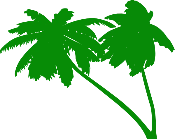 Green Palm Trees Silhouette