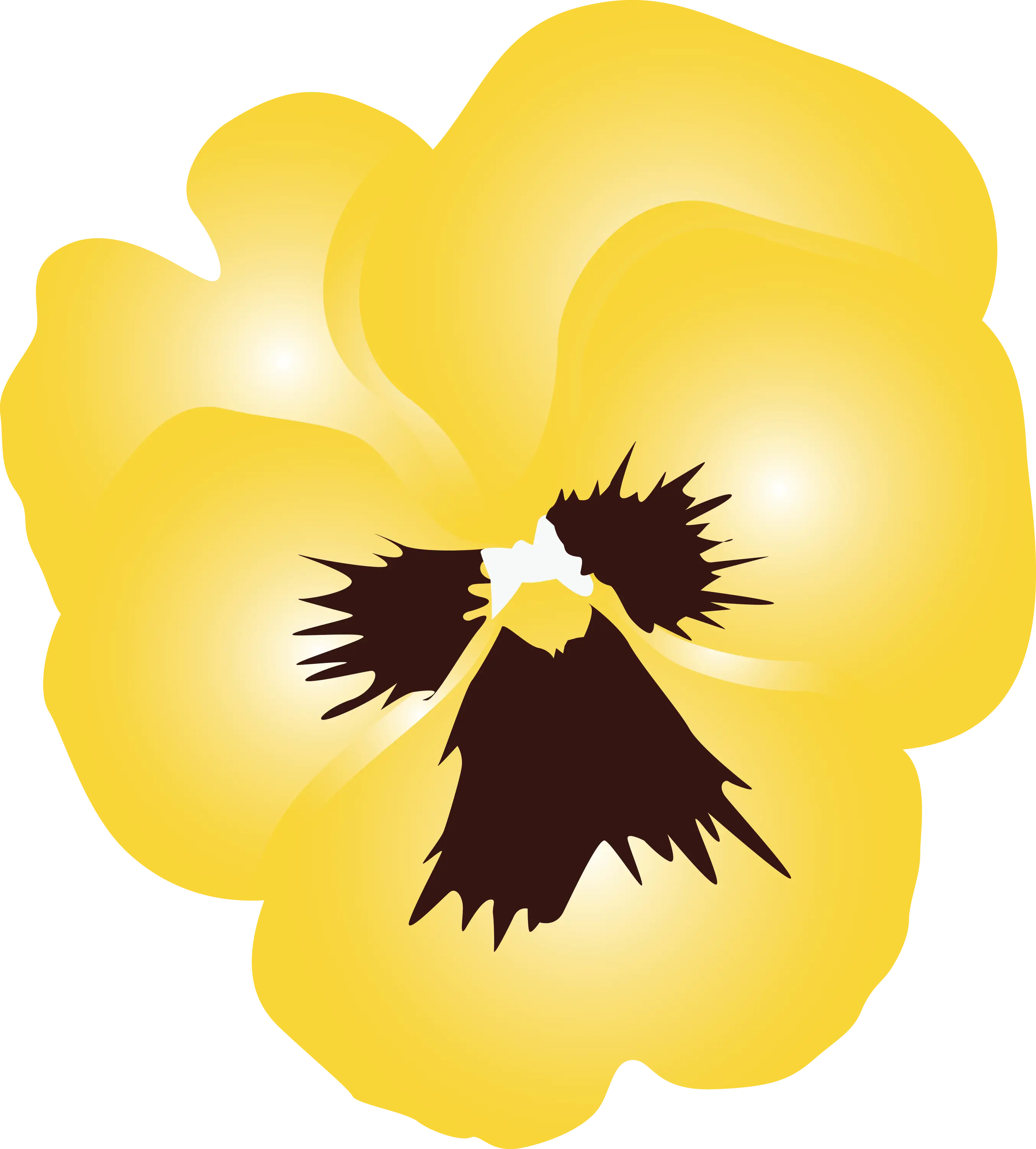 Bright Yellow Pansy Flower Illustration