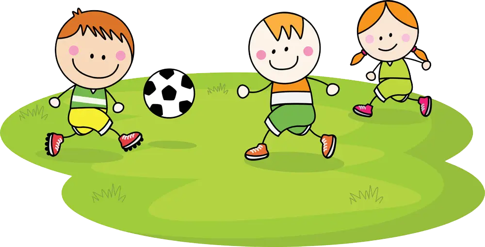 Illustration of Kids Playing Soccer