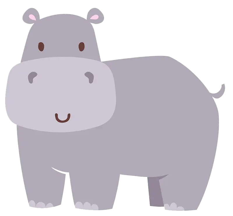 Smiling Cartoon Hippopotamus Illustration