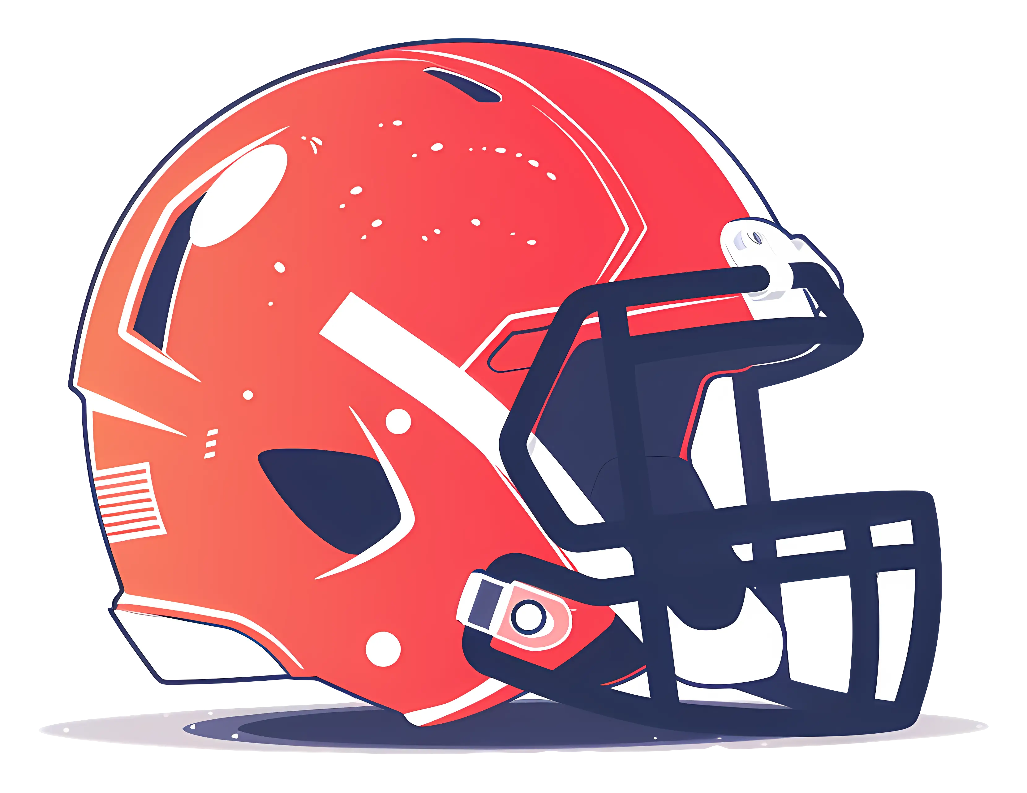Red Sports Helmet Illustration