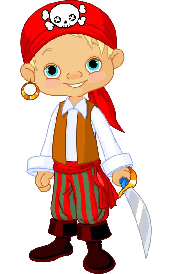 Cute Pirate Character with Sword