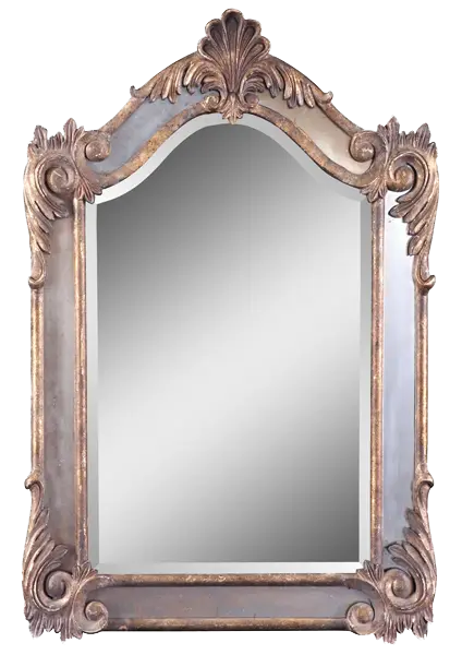 Antique Ornate Mirror with Decorative Frame