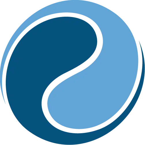 Blue Yin-Yang Symbol for Balance Concept