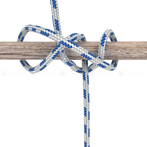Rope Tied to Wooden Pole in Knot
