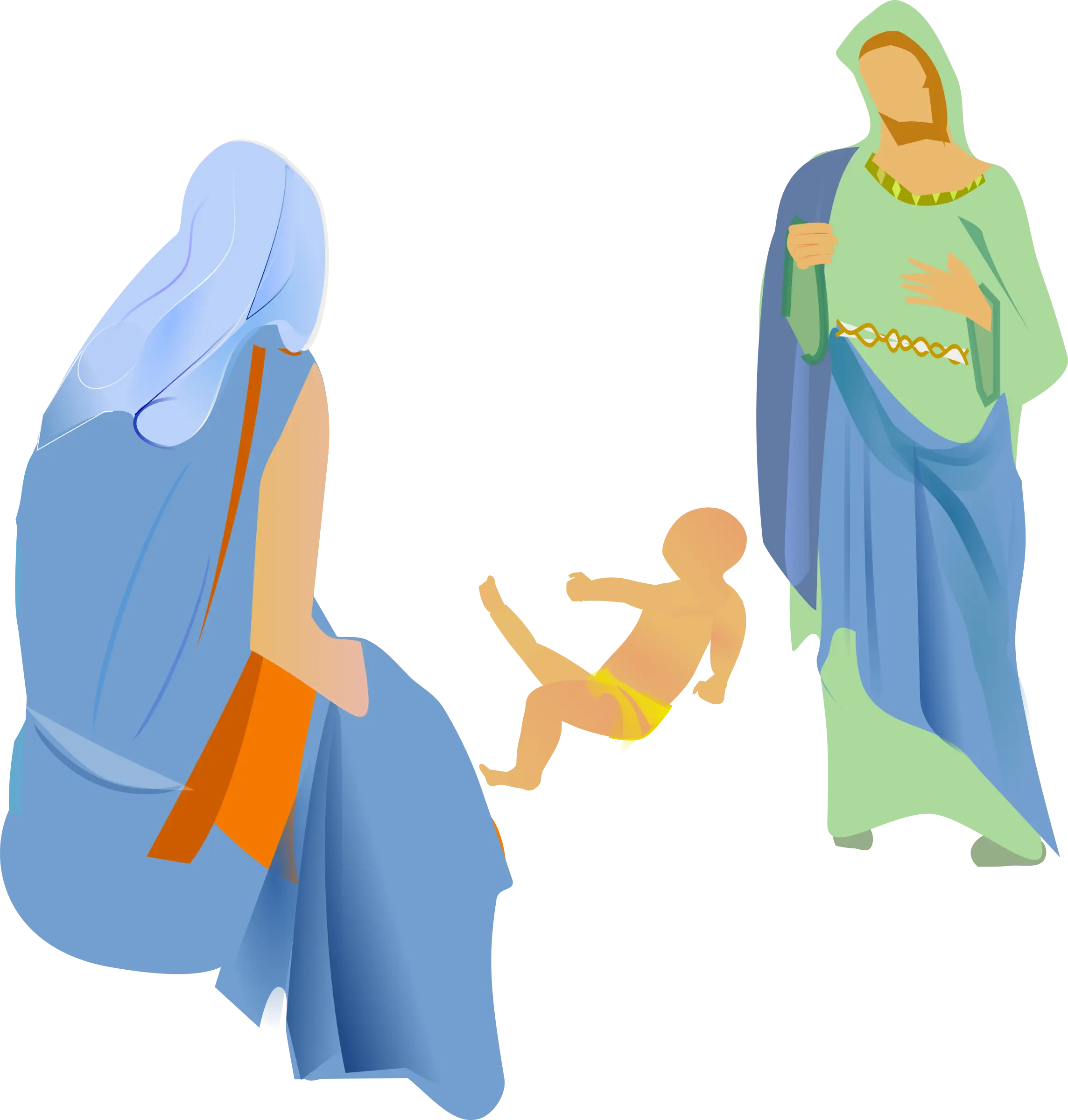 Simplified Nativity Scene Illustration
