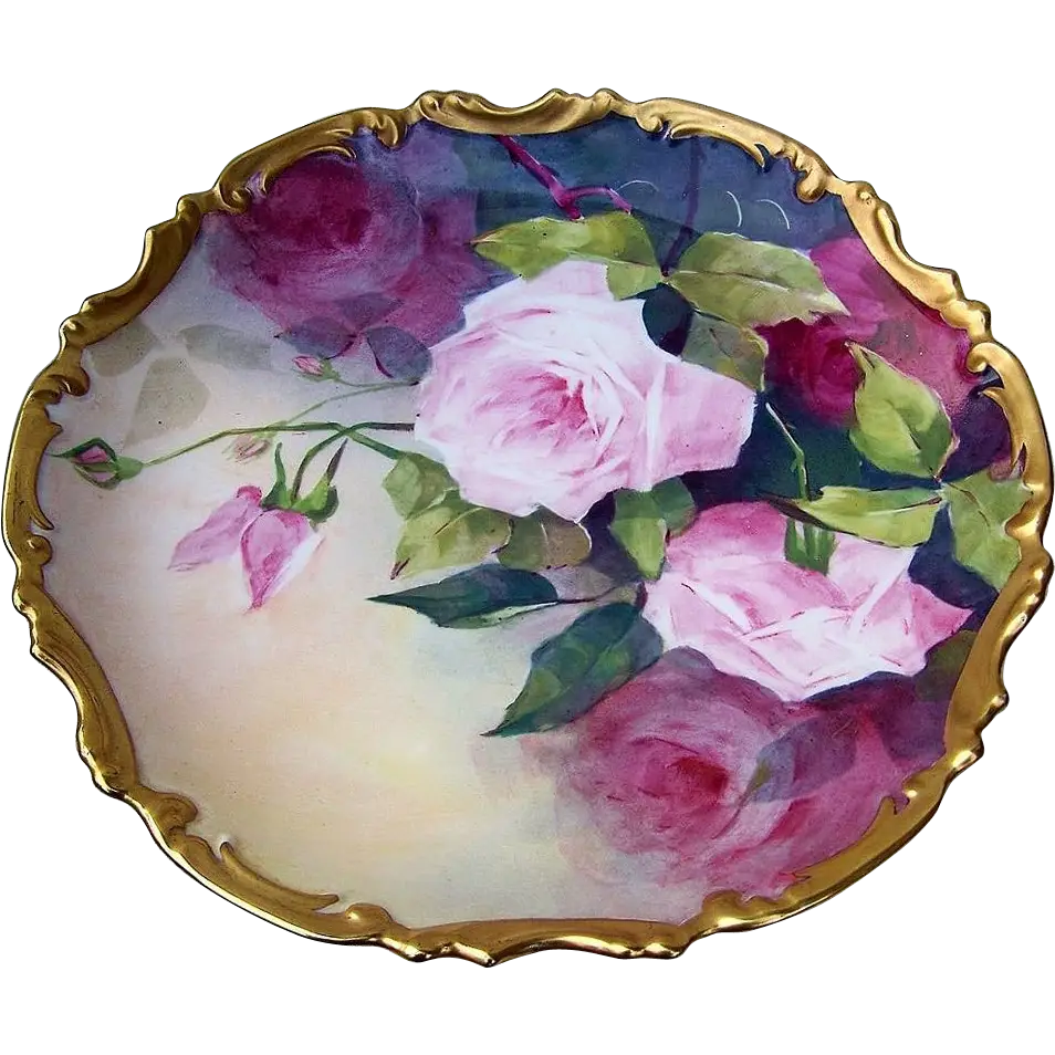 Floral Painted Decorative Plate
