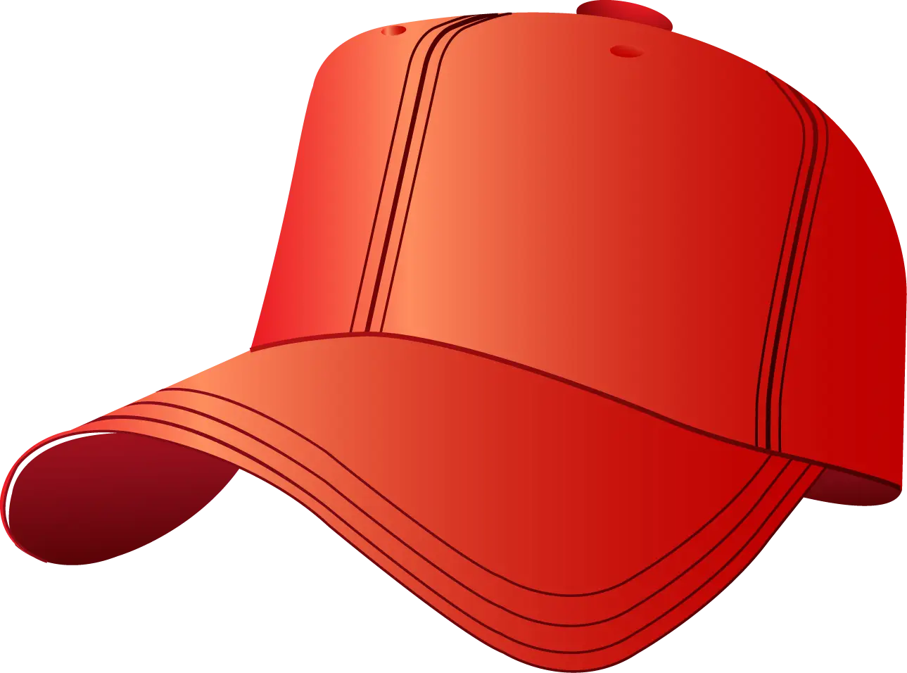 Bright Red Baseball Cap Illustration