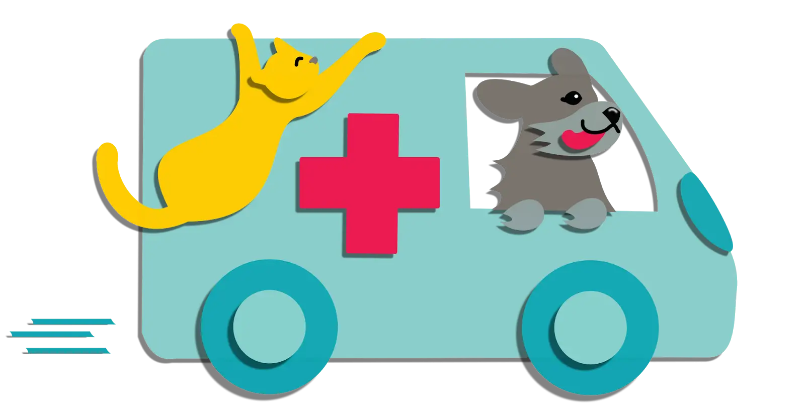 Animal Ambulance with Cat and Dog