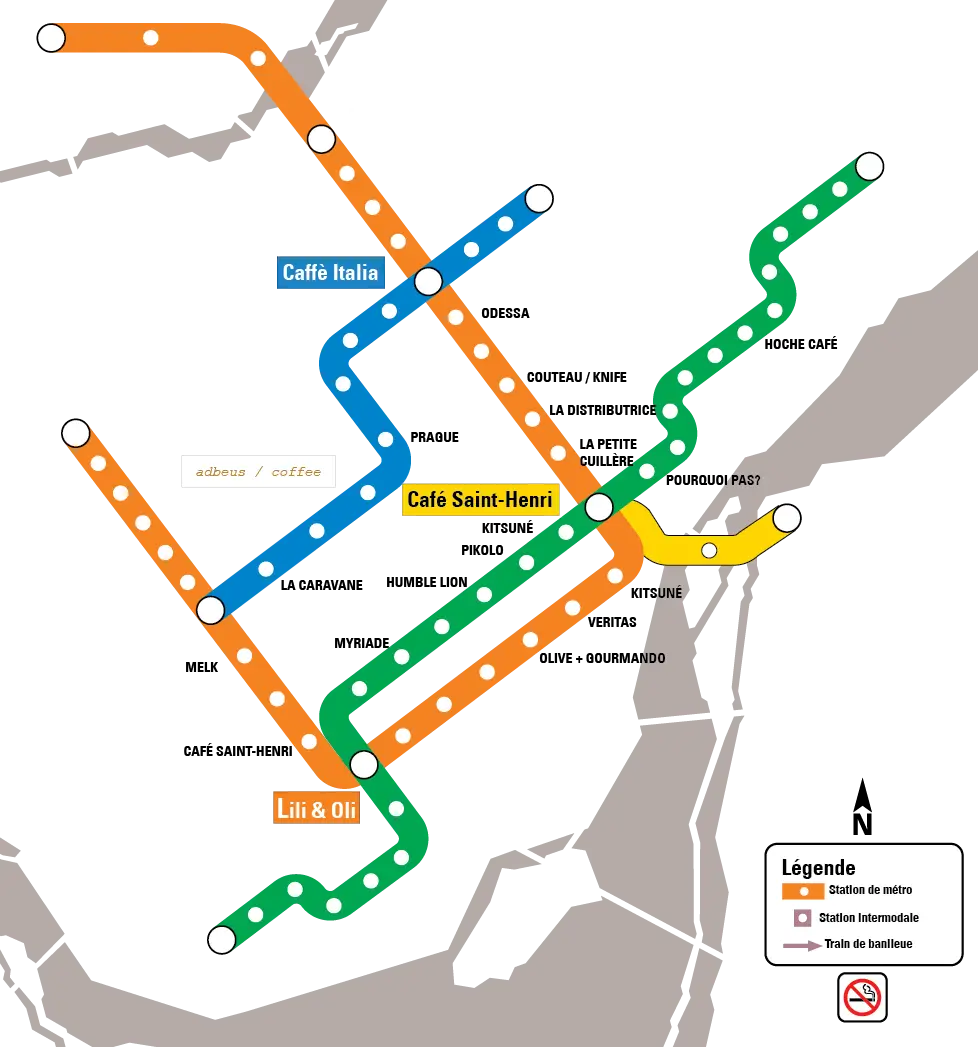 Metro Map with Colored Lines
