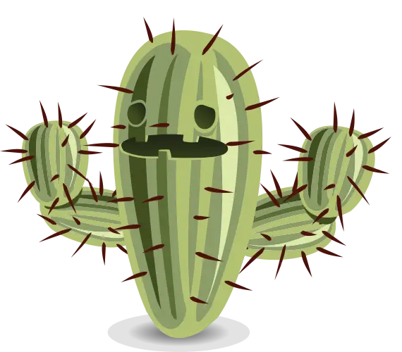 Funny Cartoon Cactus Illustration