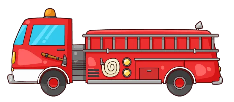 Red Cartoon Fire Truck for Emergency Services