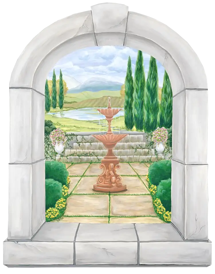 Beautiful Garden View through Arch