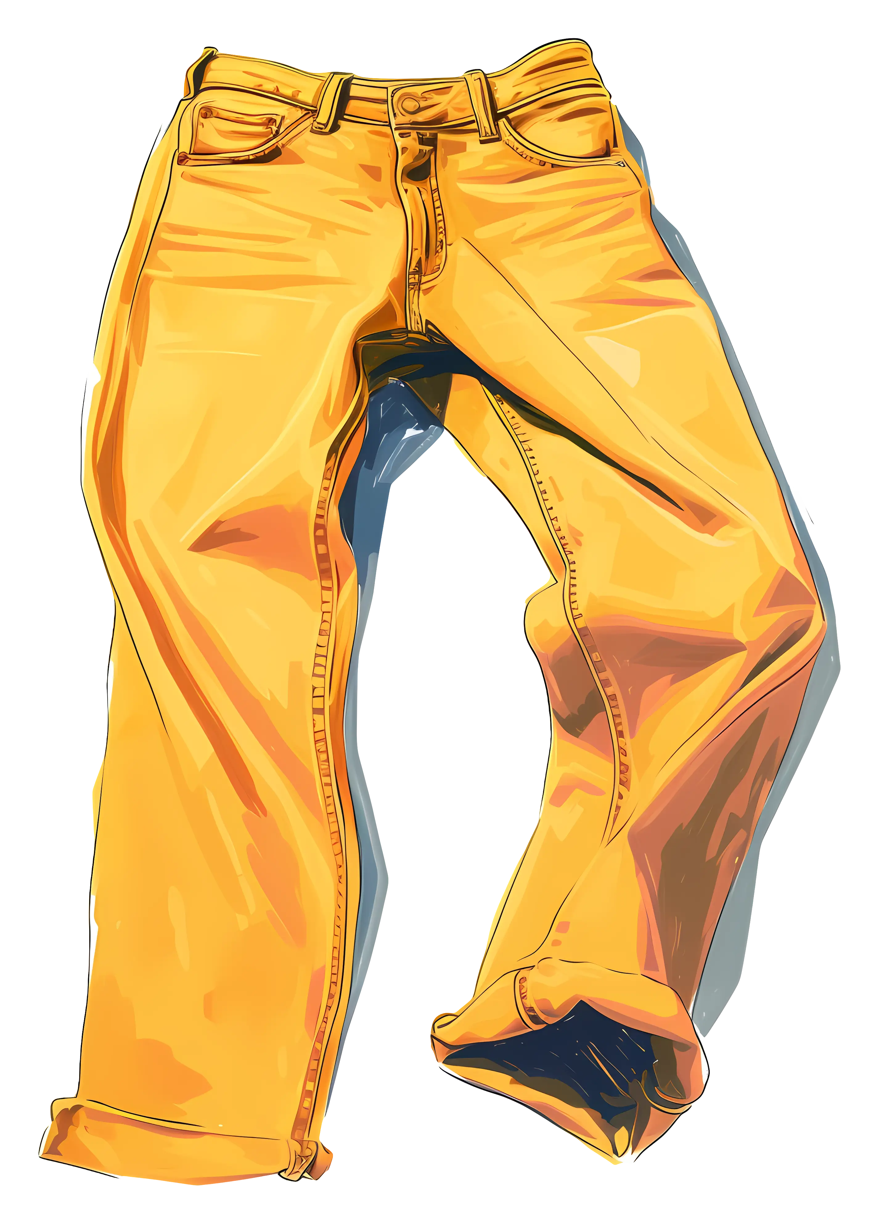Bright Yellow Jeans Illustration