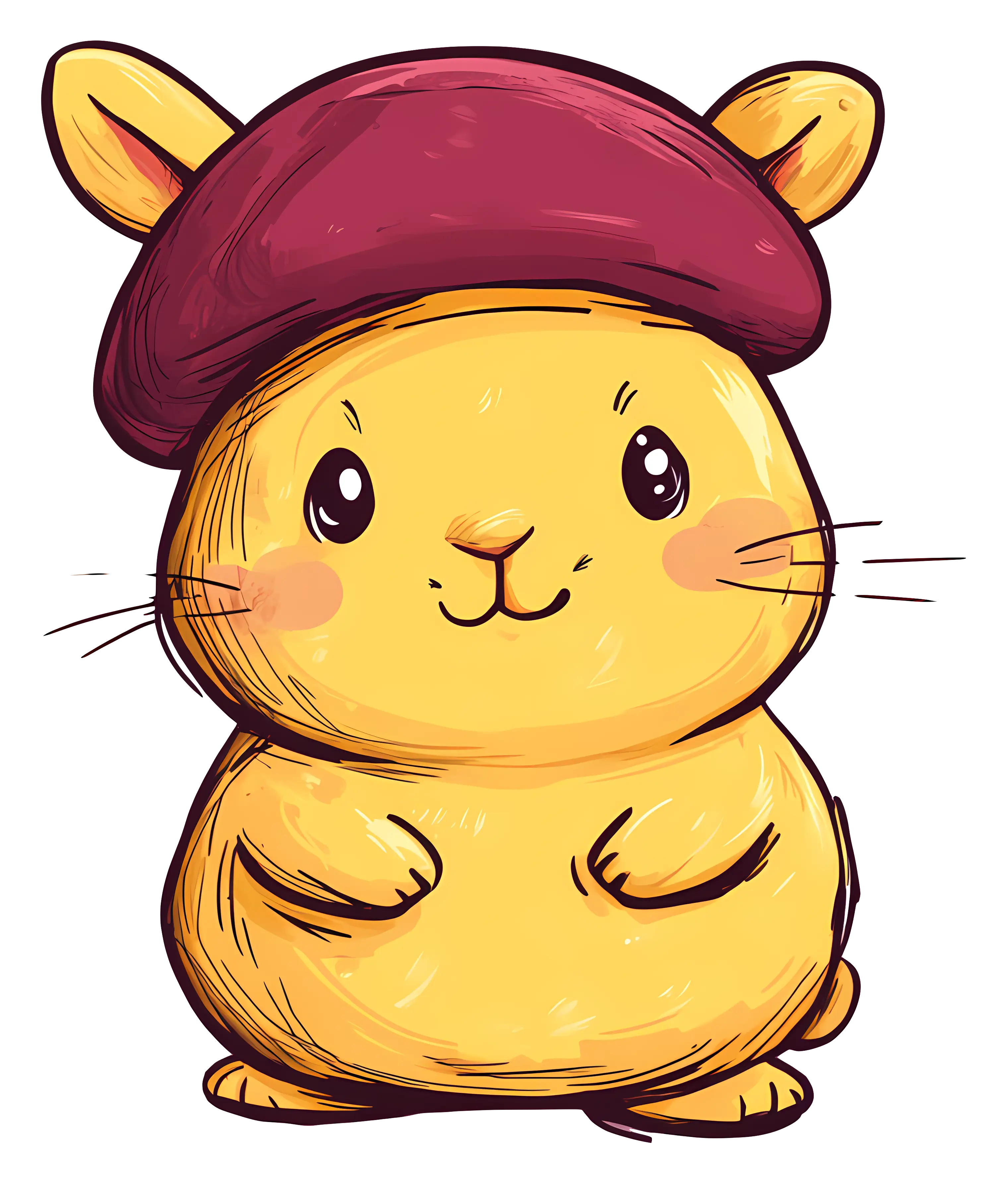 Yellow Hamster with Beret