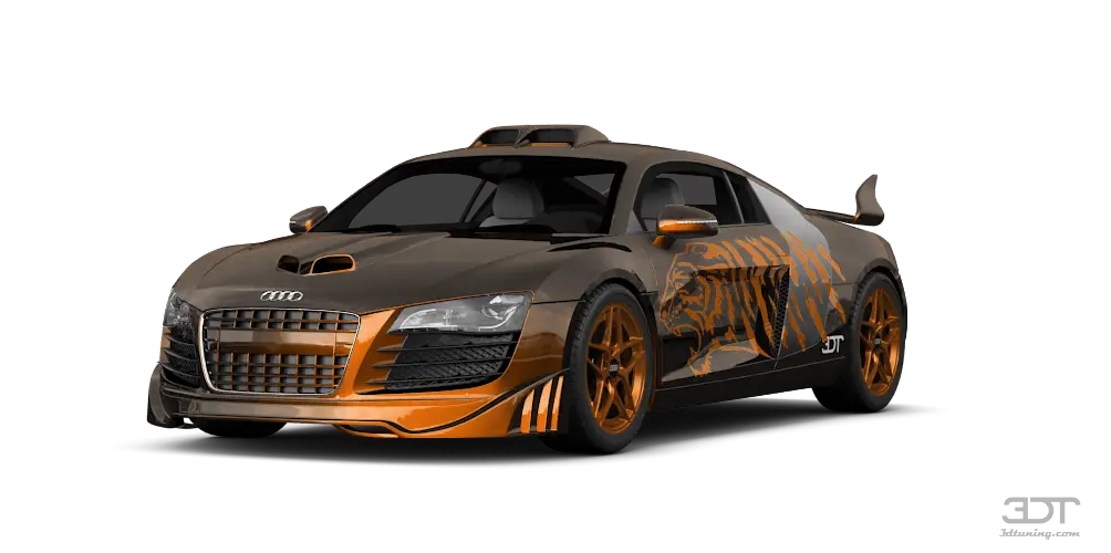 Customized Sports Car in Black and Orange