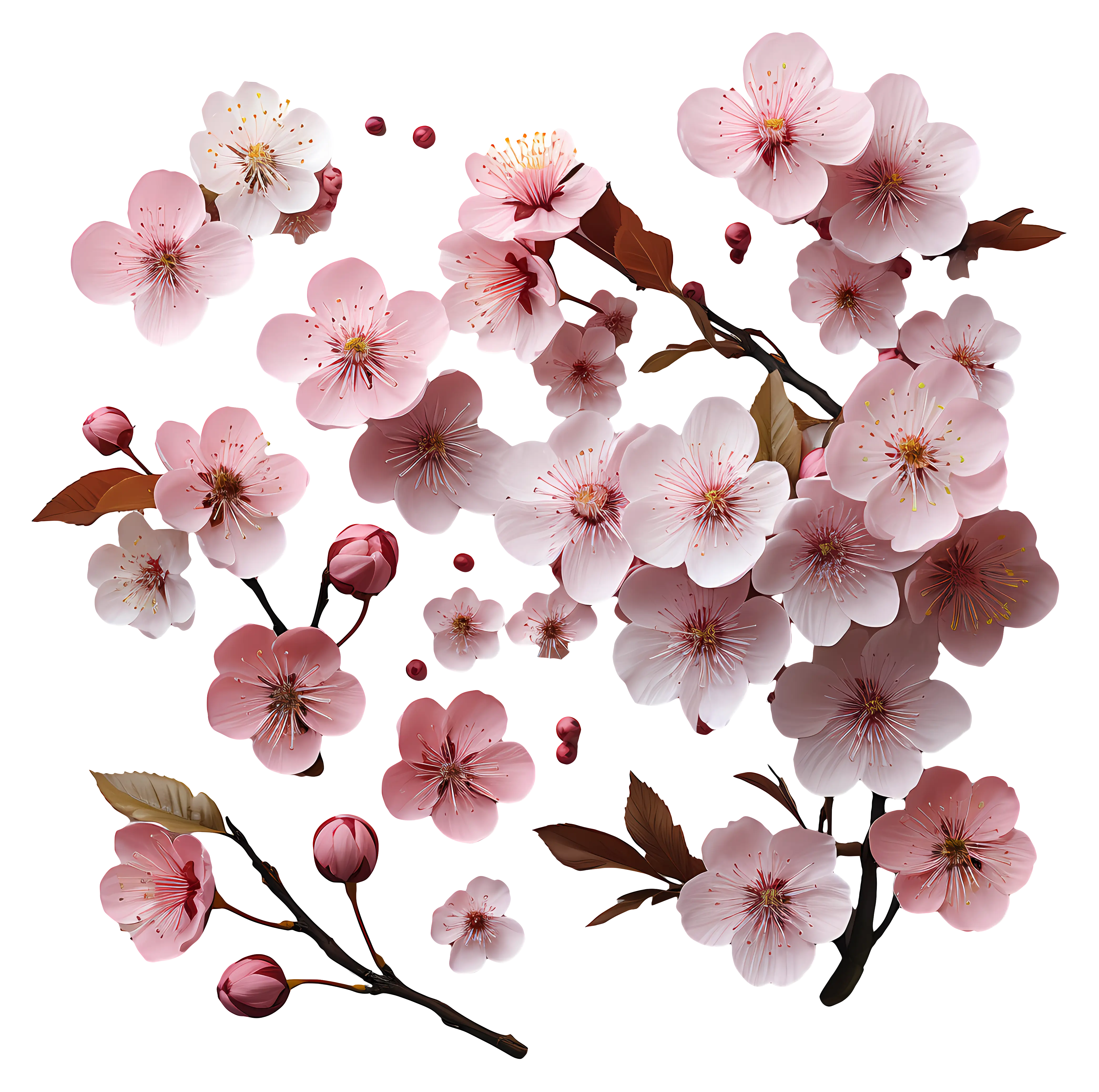 Cherry Blossom Branches in Bloom