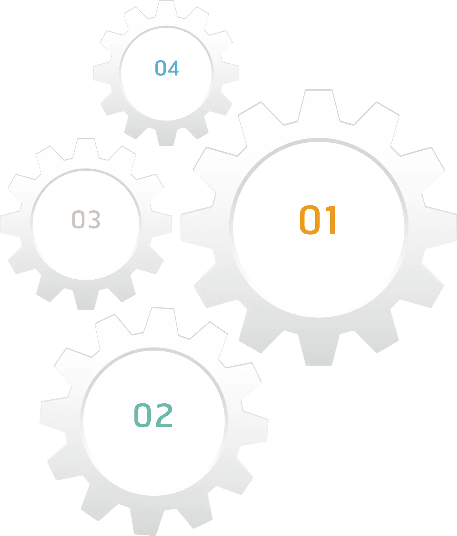 White Gears with Numbered Design