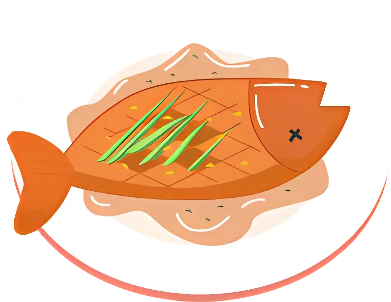 Cooked Fish Dish with Garnish