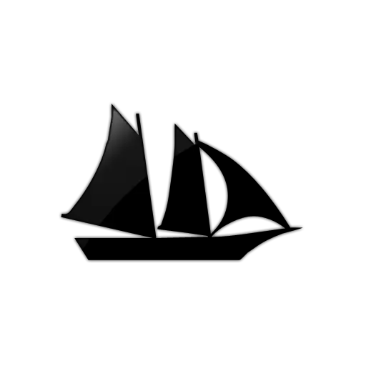 Black Sailing Ship Silhouette Design