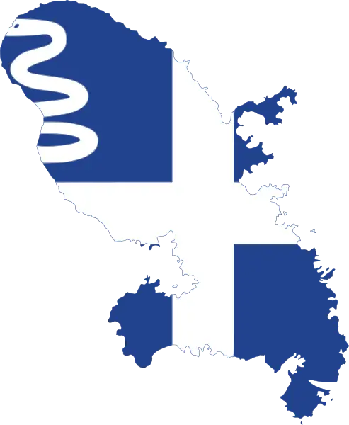 Blue and White Island Map