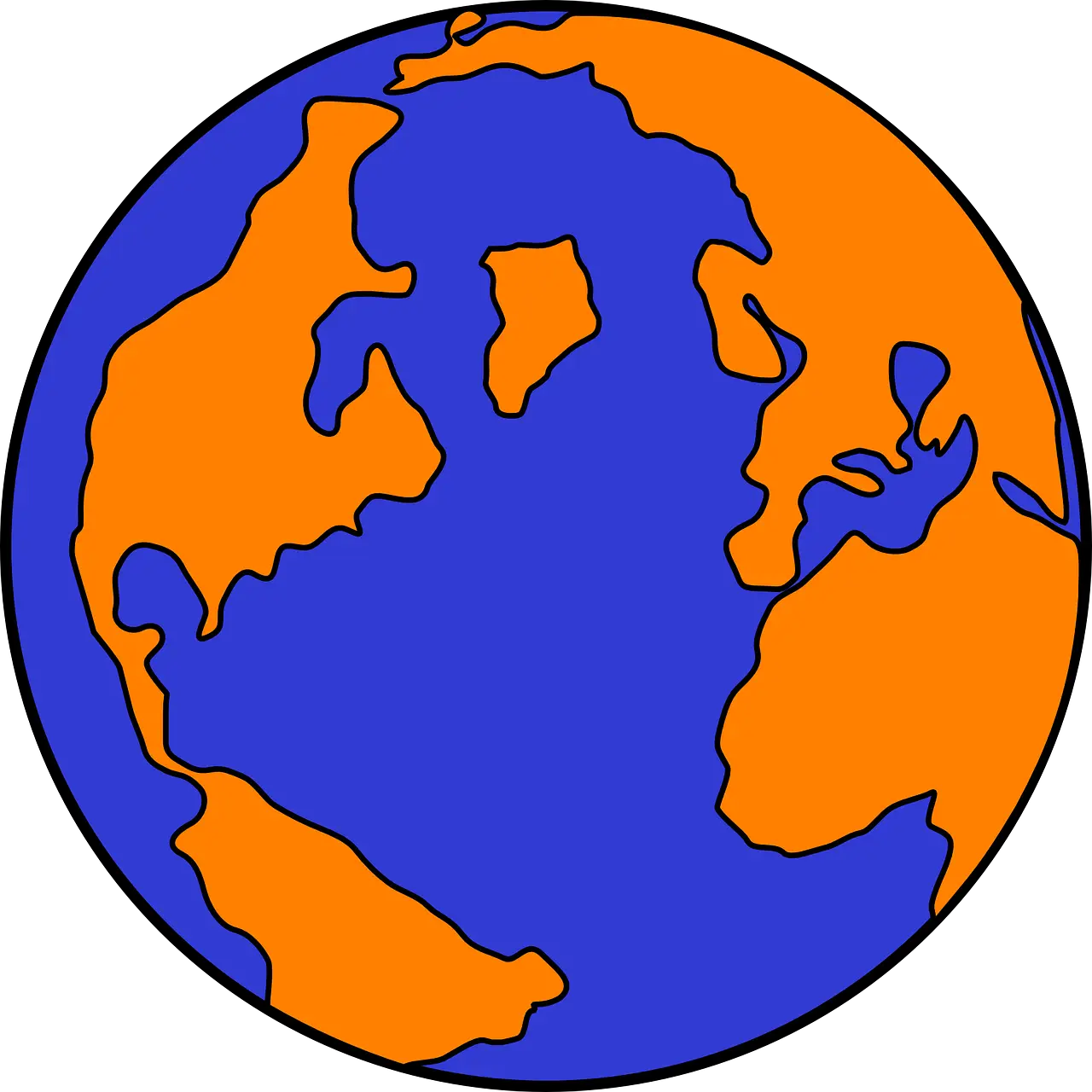 Colorful Cartoon Illustration of Planet Earth