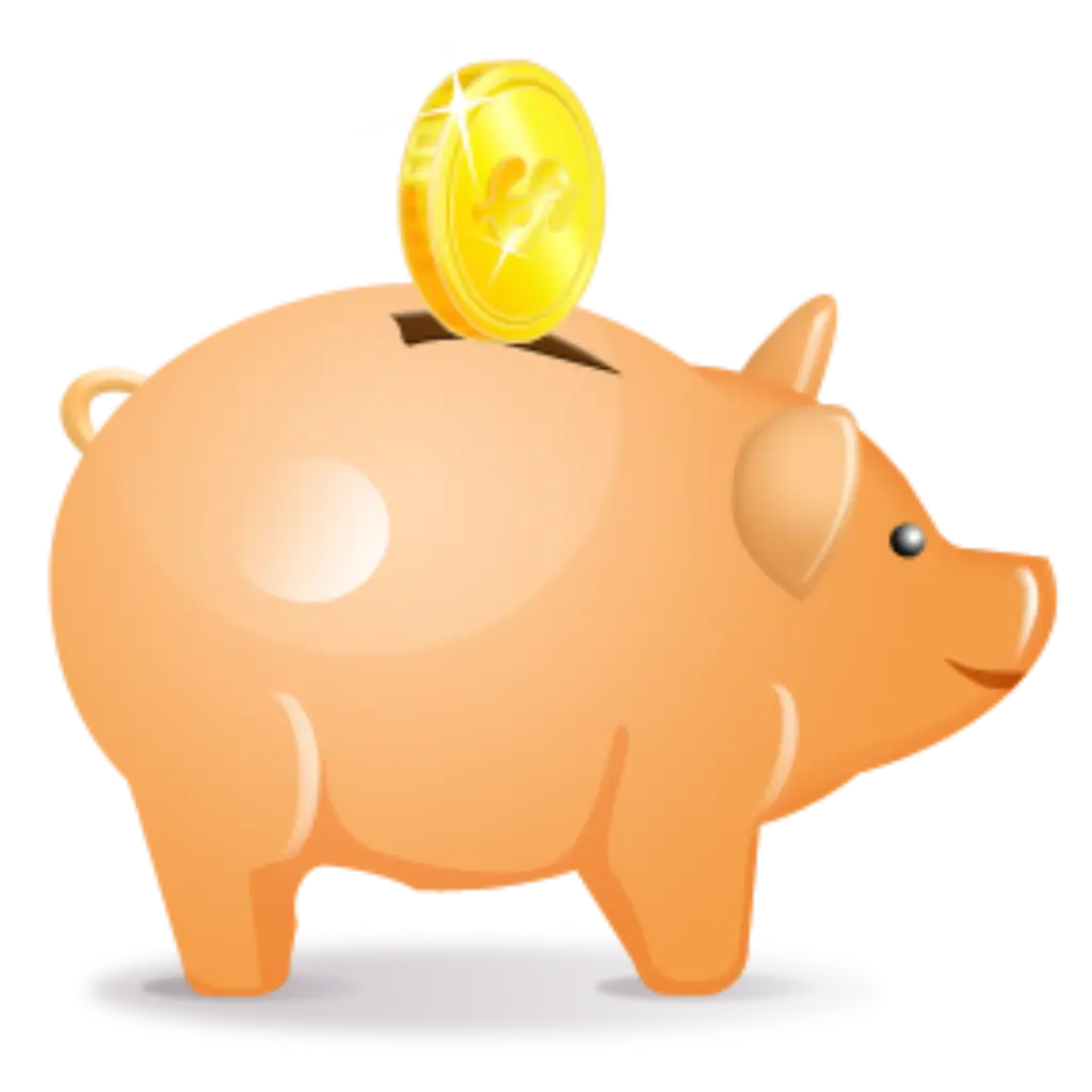 Piggy Bank with Gold Coin Deposit