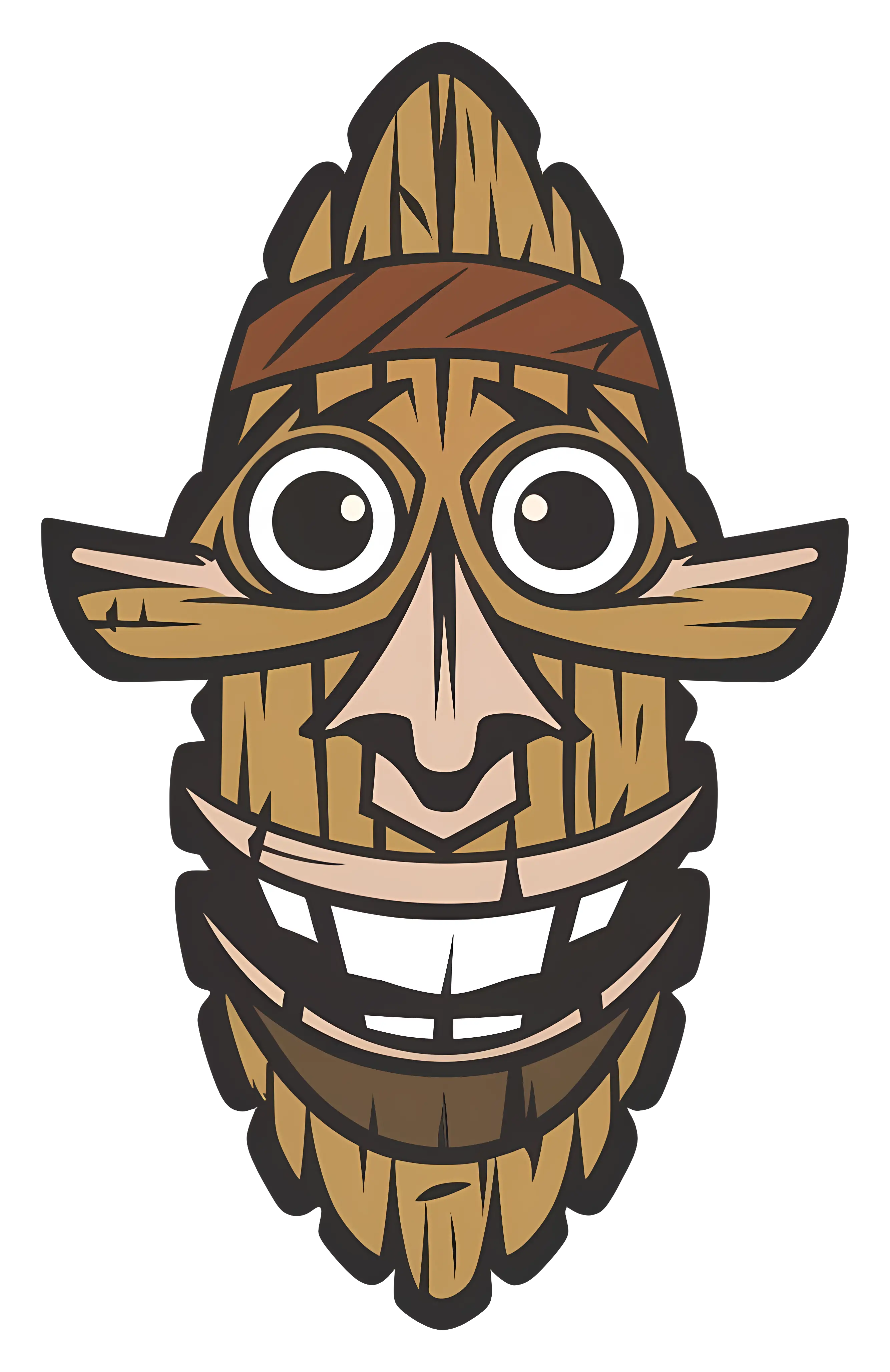 Cartoon Wooden Mask